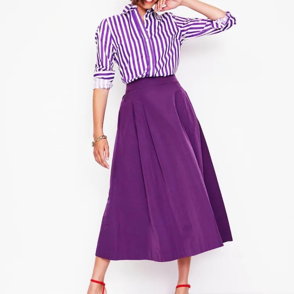 Women's Boden Taffeta Midi Skirt, Sz 14R, NWT